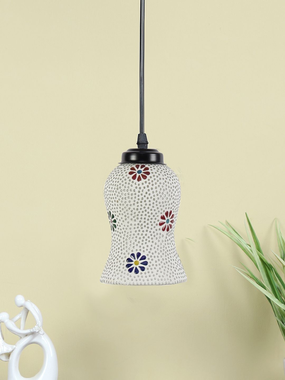Aura Multicoloured Glass Traditional Ceiling Lamp-image-33