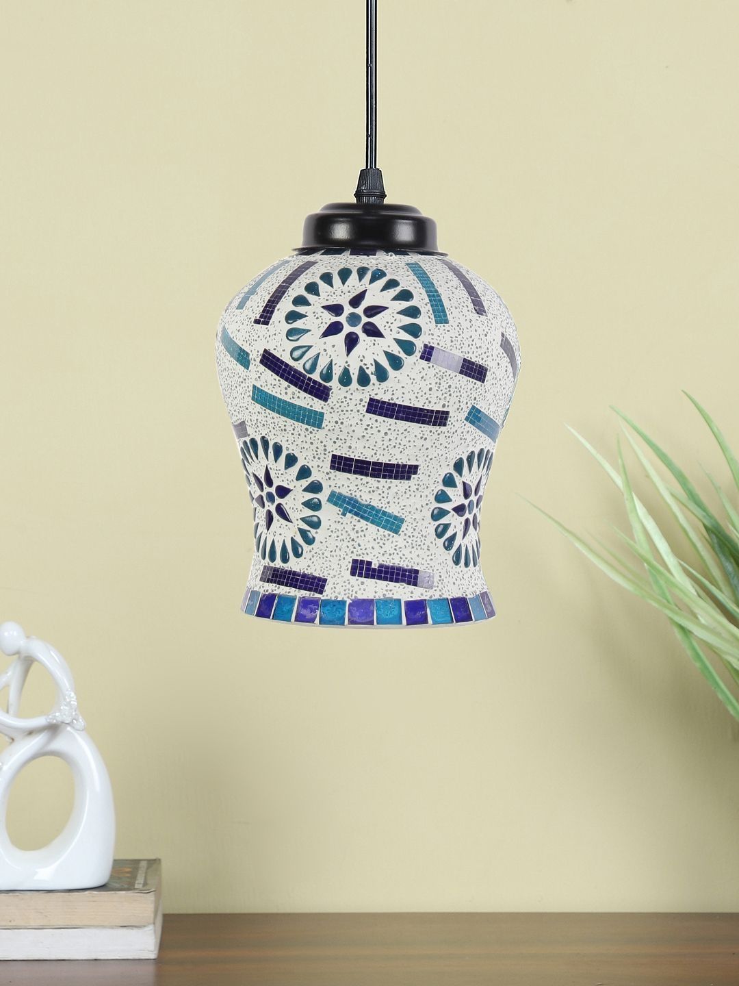 Aura Multicoloured Glass Traditional Ceiling Lamp-image-35