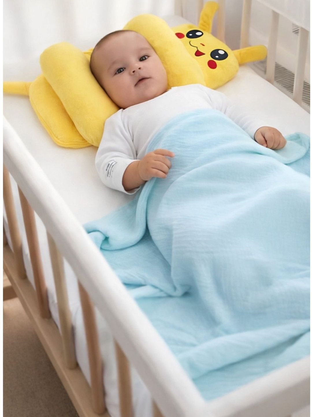 DeoDap Yellow & Red Textured Baby Sliding Pillow-image-21