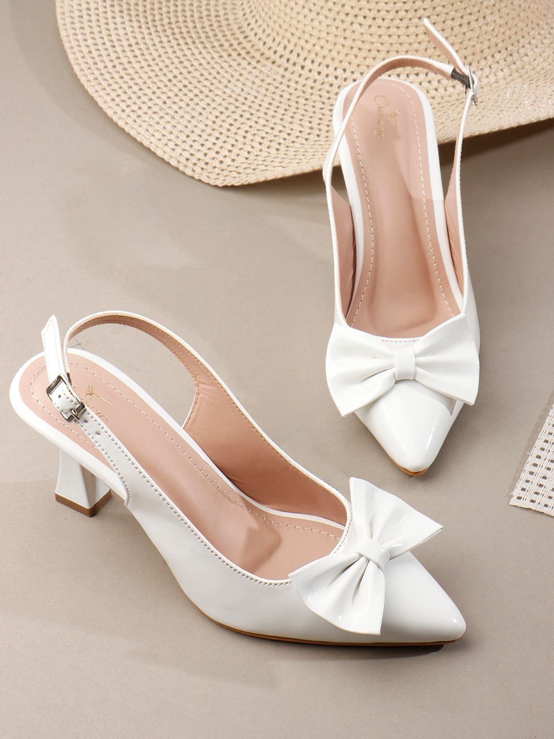 CHINRAAG Party Block Pumps with Bows-picture-40