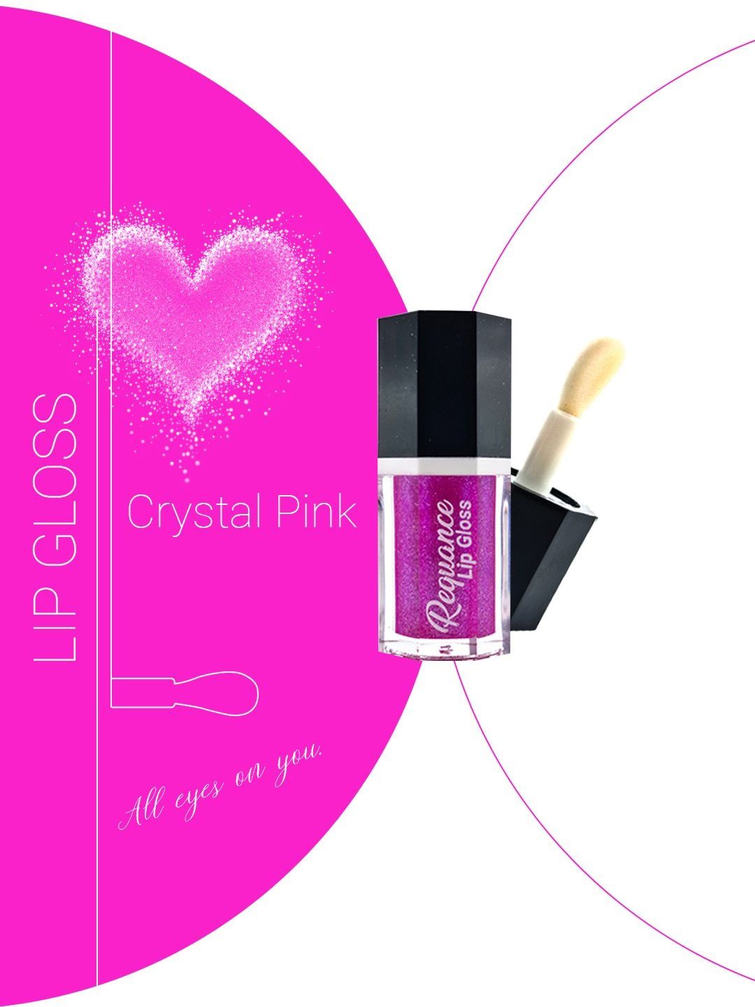 REQUANCE High Shine Moisturizing Party Lip Gloss - 3.5 ml - Crystal Pink-image-30