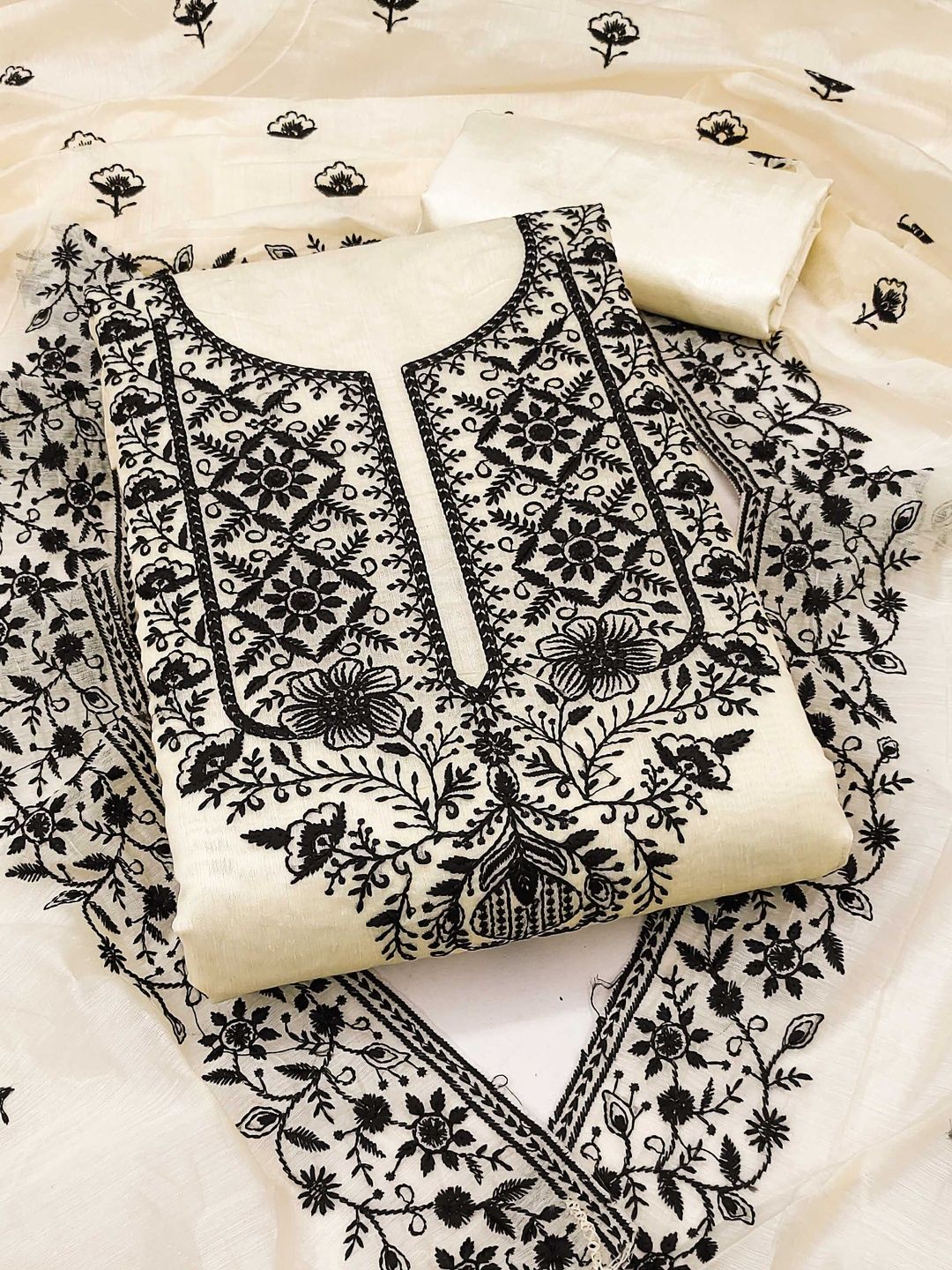 Dhaaga Ghar Embroidered Pure Cotton Unstitched Dress Material