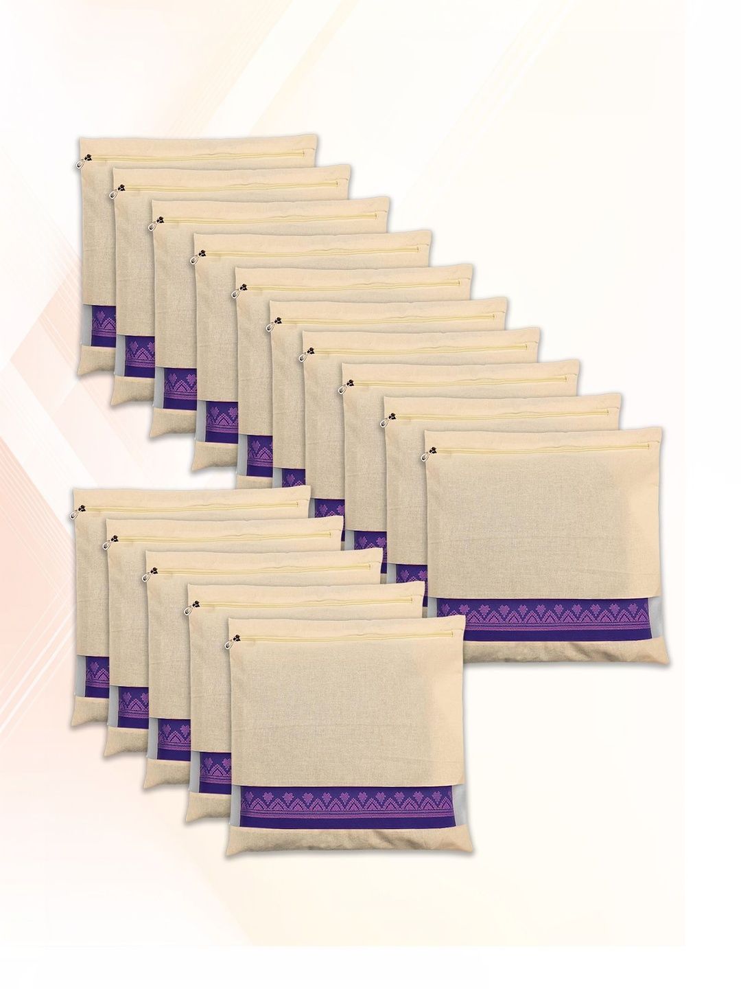 GRISHVA Beige Beige Set of 15 Super Strong Multi-Utility Organisers Saree cover-image-27