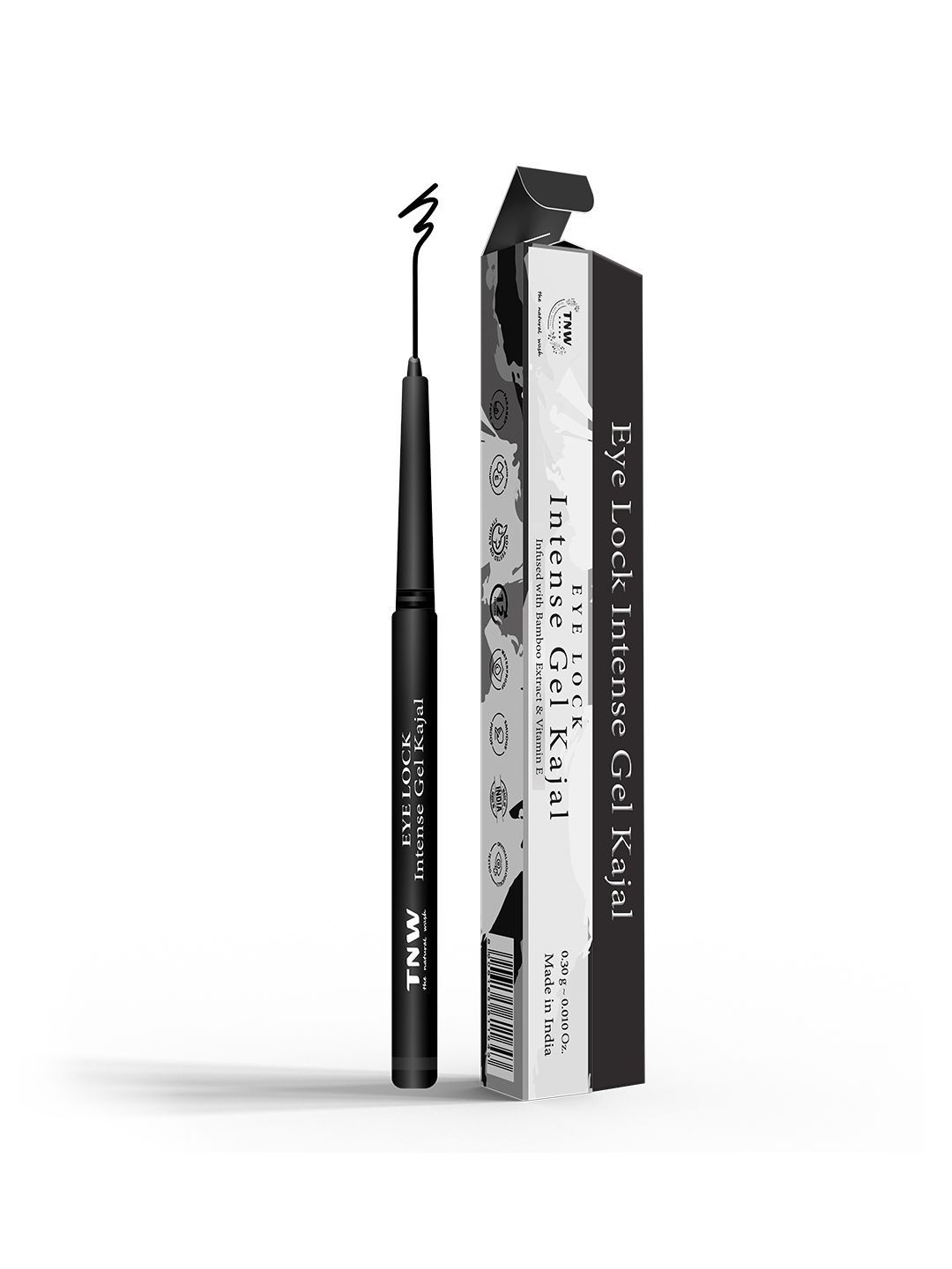 TNW the natural wash Eye Lock Intense Gel Kajal With Vitamin E & Bamboo Extract - Black-image-24