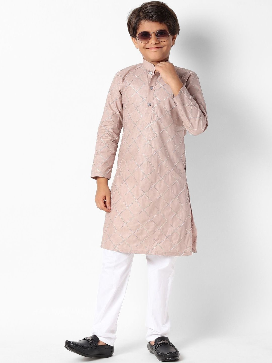 Uri and MacKenzie Boys Regular Pure Cotton Kurta with Pyjamas-picture-20