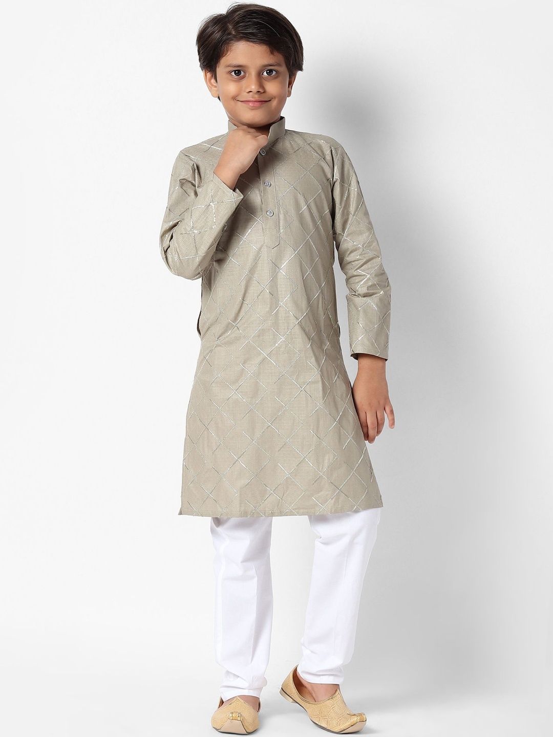 Uri and MacKenzie Boys Regular Pure Cotton Kurta with Pyjamas-picture-21