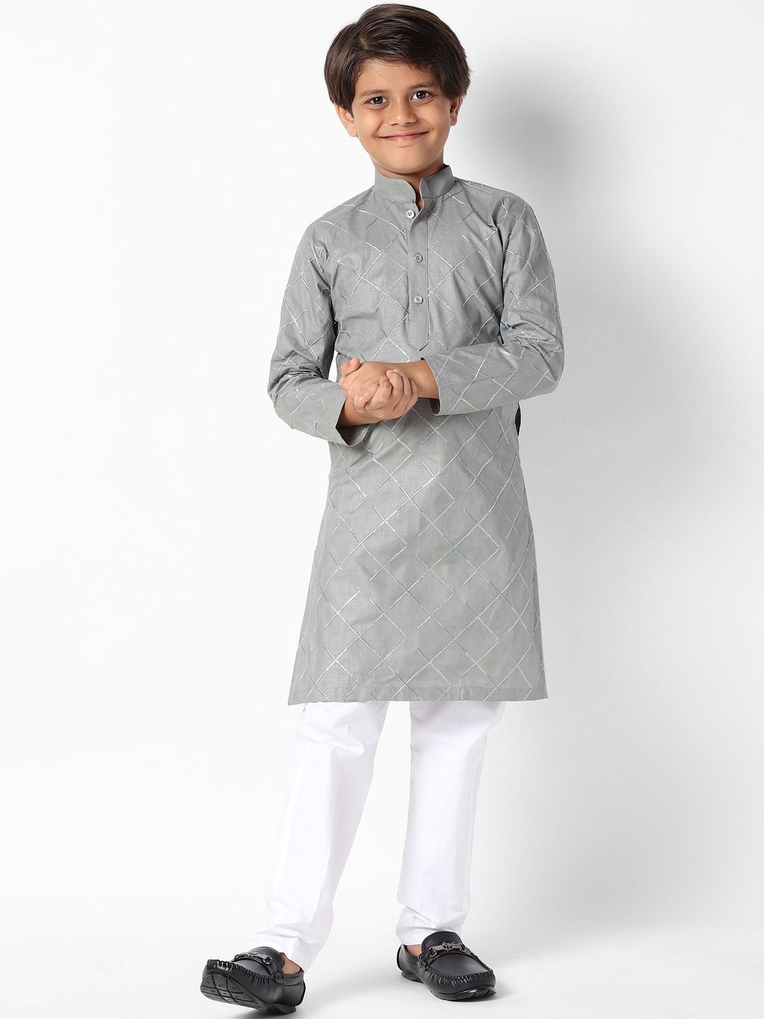 Uri and MacKenzie Boys Regular Pure Cotton Kurta with Pyjamas-picture-19