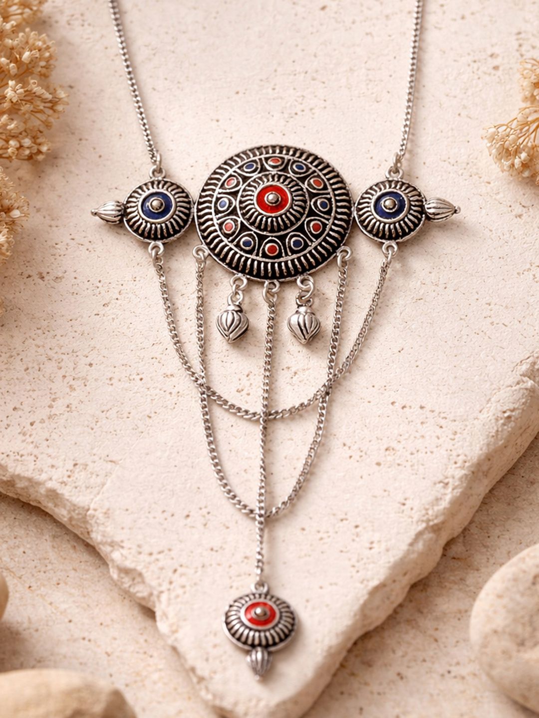 Mandala Circles Drop Style Necklace