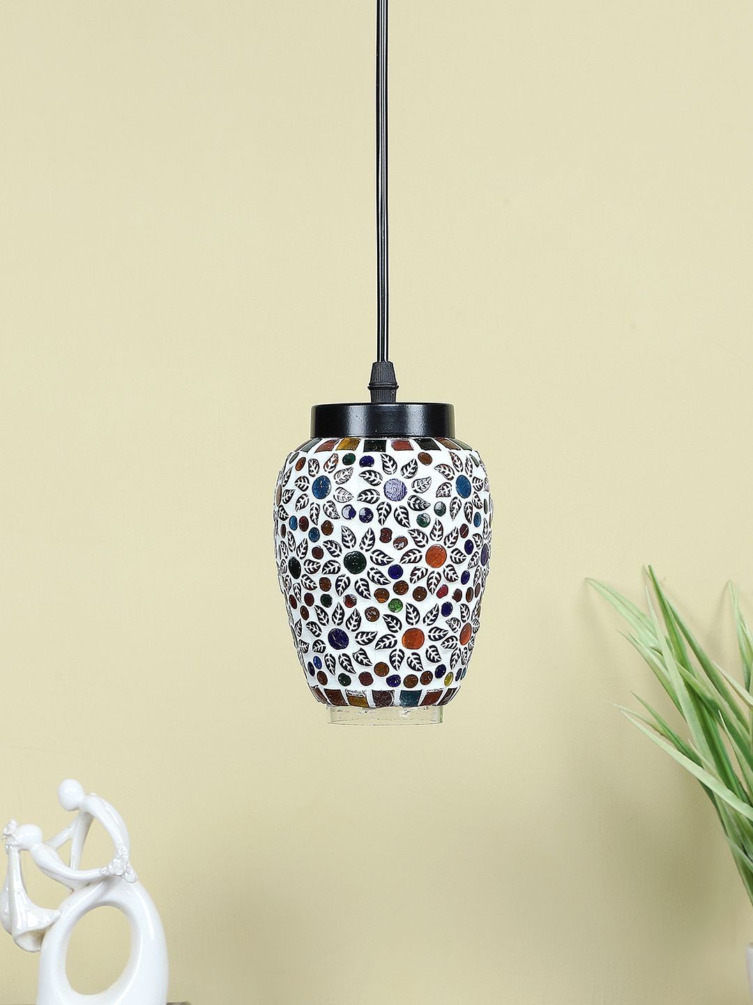 Aura Multicoloured & Multicoloured Printed Glass Ceiling Lamp-picture-28