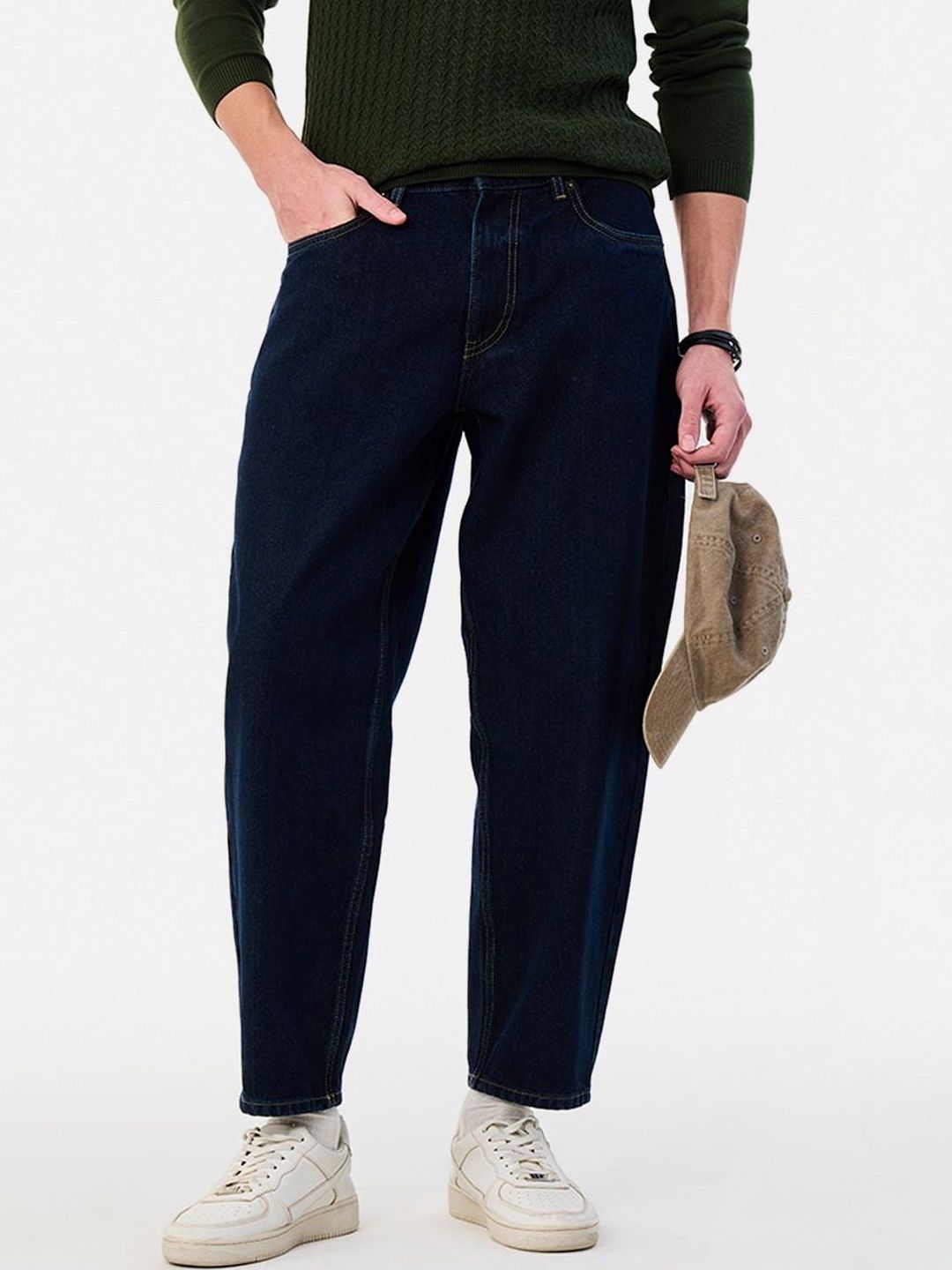 Snitch Men Relaxed Fit Mid-Rise Light Fade Jeans