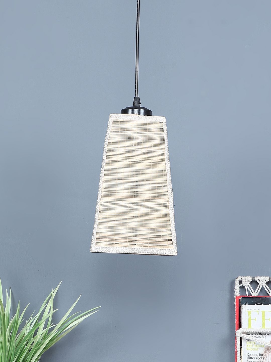 Aura Beige & White Textured Ceiling Lamp-picture-17