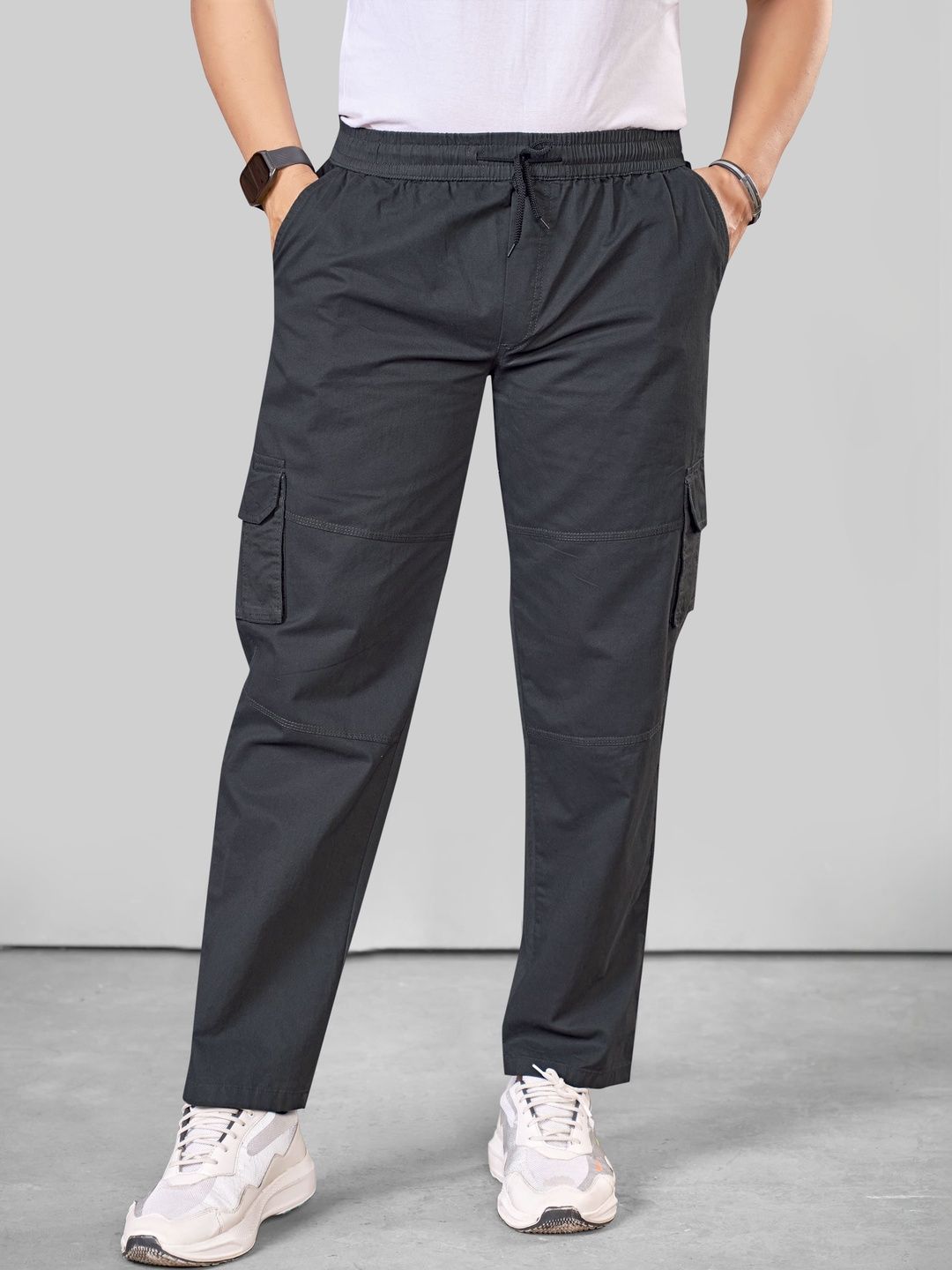 CHARLOTTE GRACIOUS Men Comfort High-Rise Cargos Trousers-picture-17