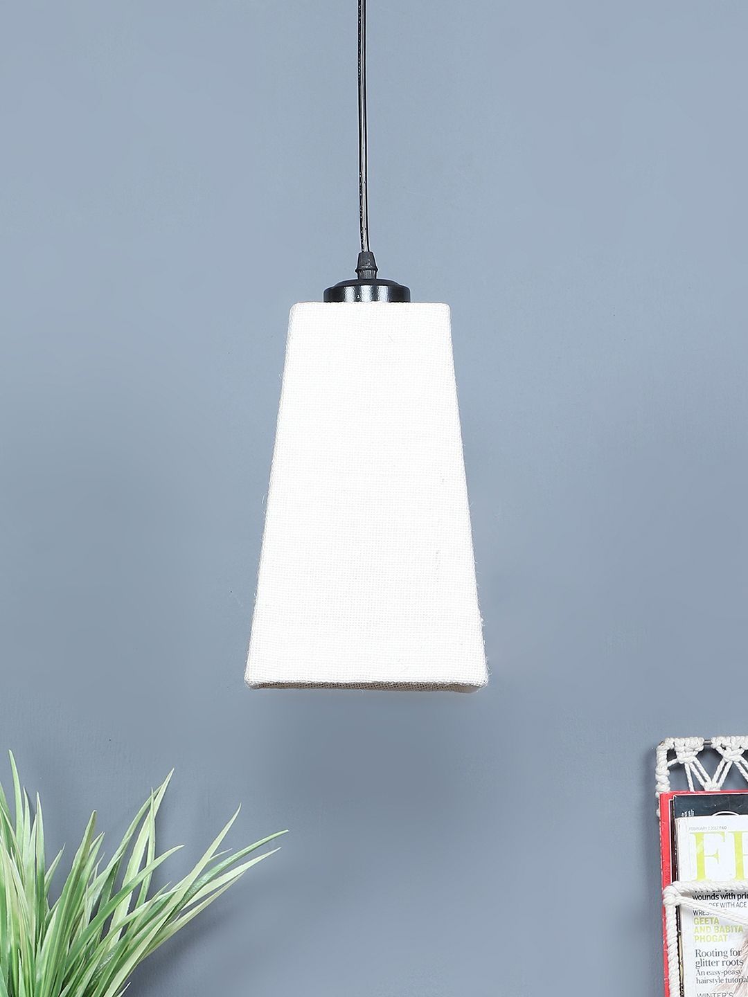Aura White & Off White Textured Ceiling Lamp-picture-13