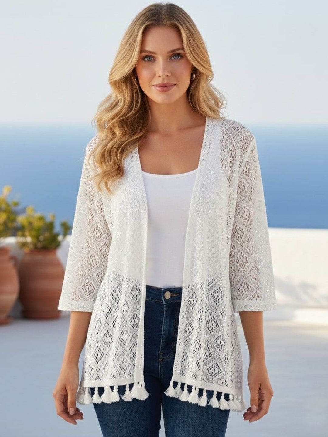 UnaOne Women Tasselled Shrug