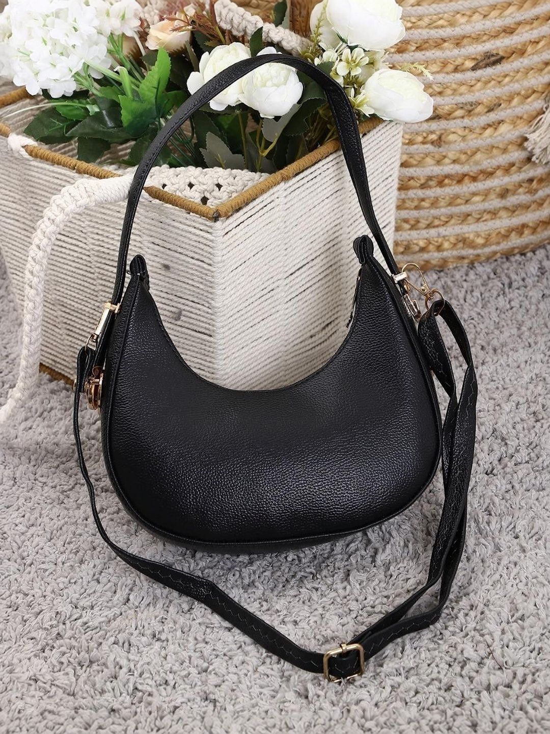 Springberry Textured PU Half Moon Sling Bag-picture-14