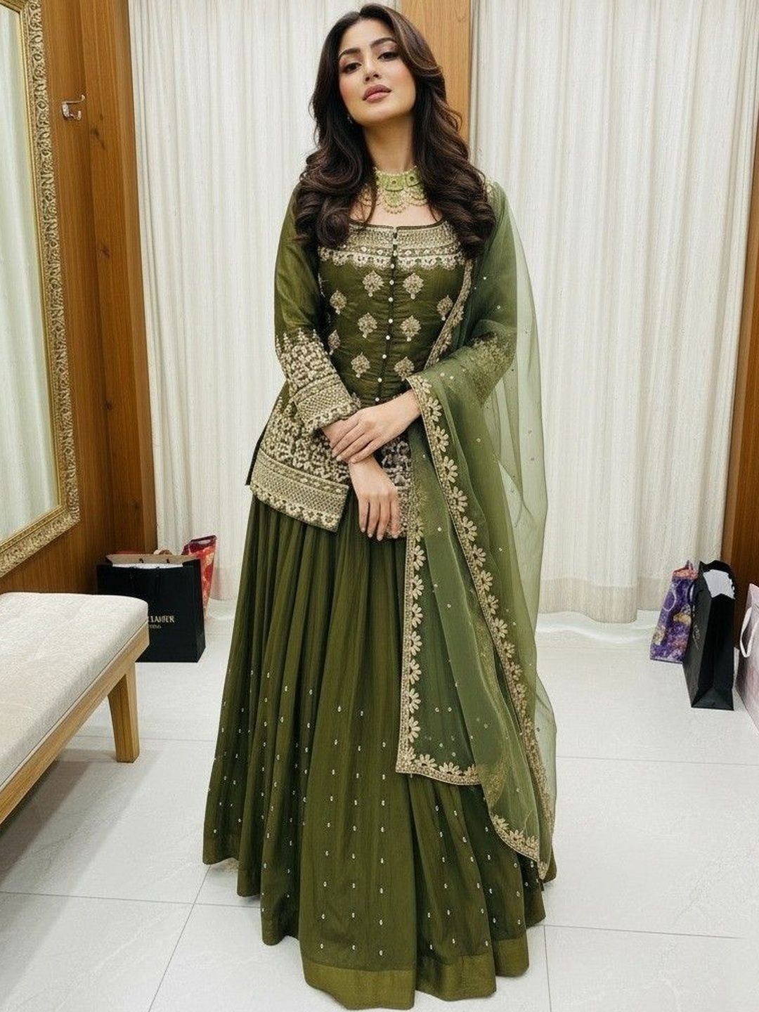 krisha fashion Embroidered Ready to Wear Lehenga & Blouse With Dupatta