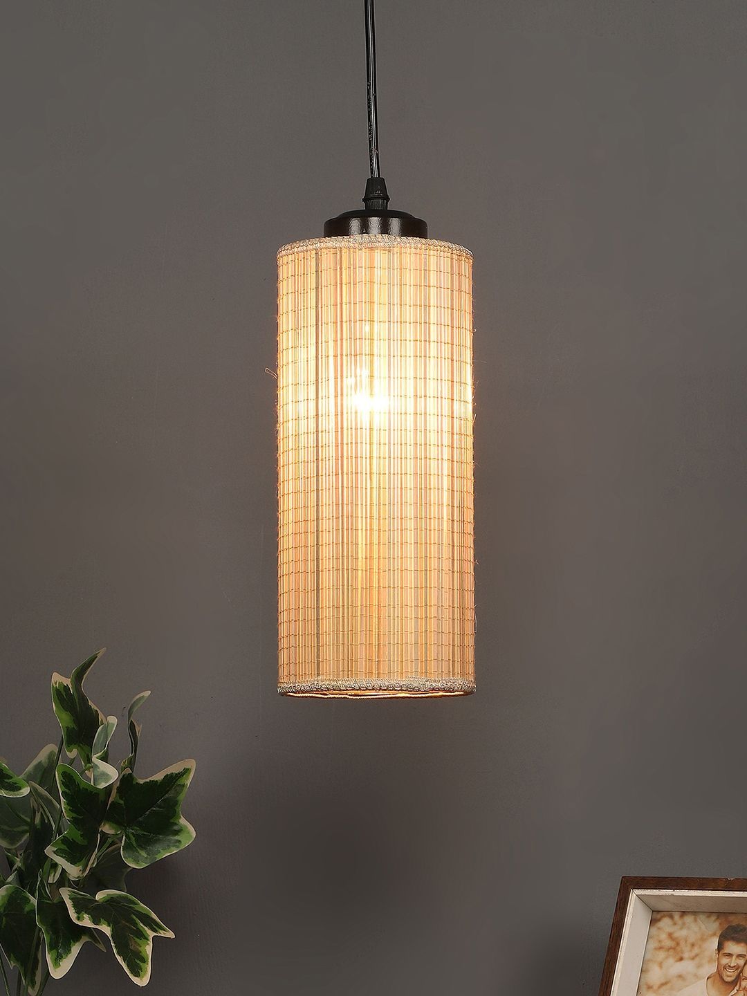 Aura Beige & Beige Textured Ceiling Lamp-picture-57