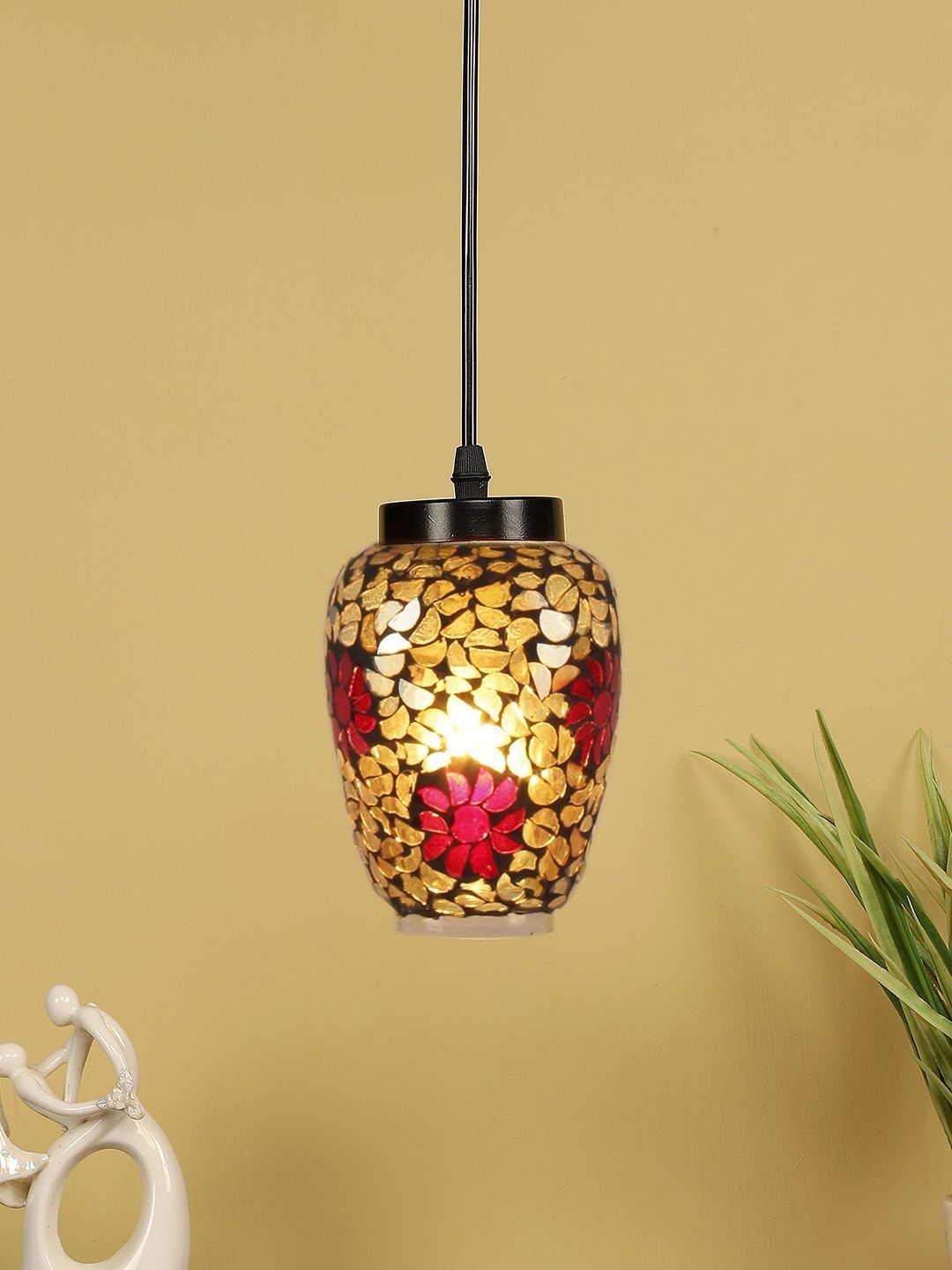 Aura Multicoloured Glass Traditional Ceiling Lamp-image-21
