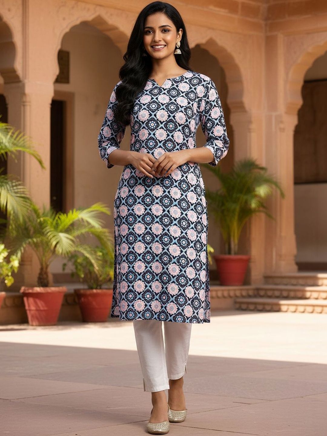 JANKHANA Women Printed Thread Work Crepe Kurta-picture-30