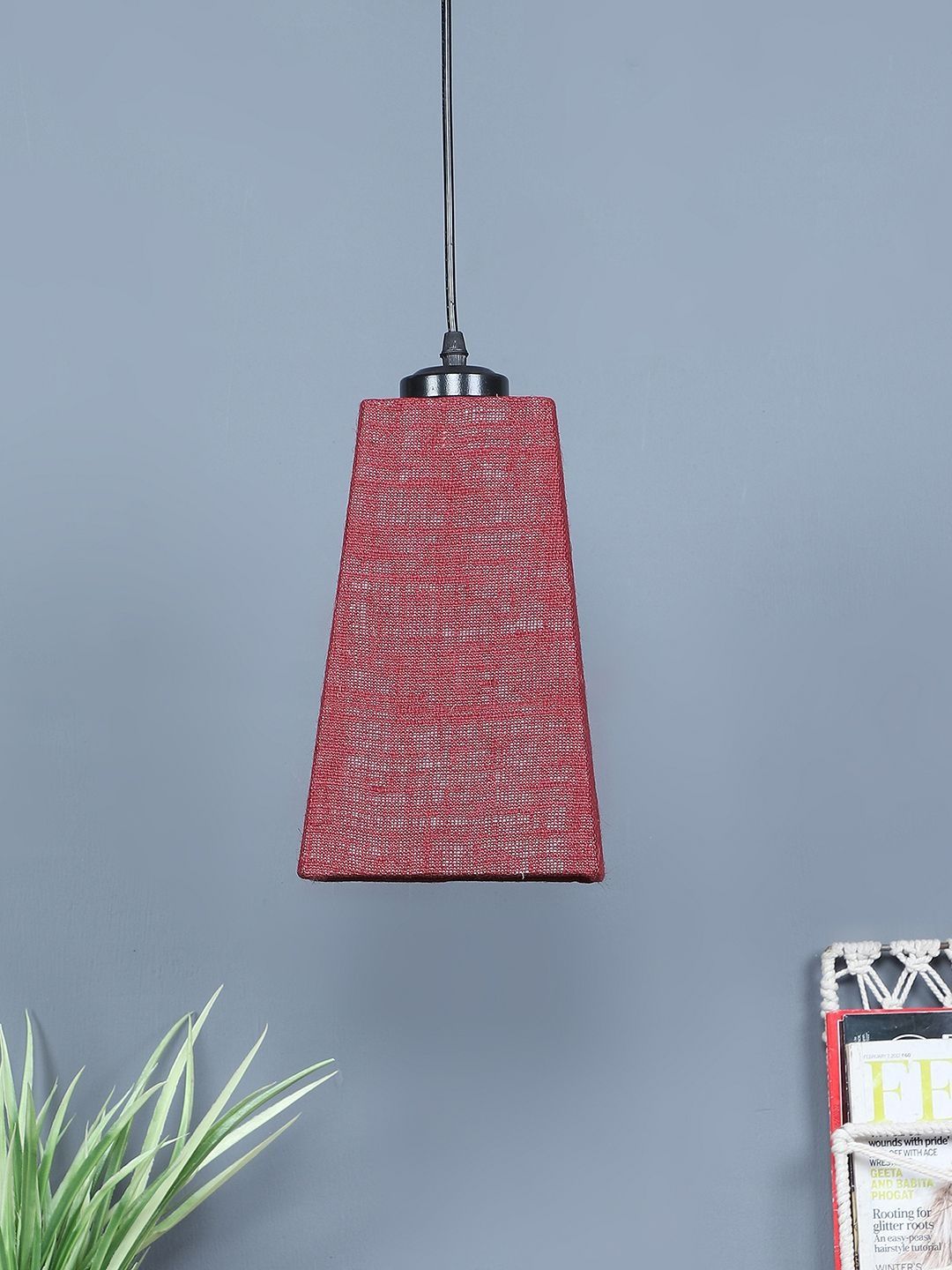 Aura Maroon & Maroon Textured Ceiling Lamp-picture-15