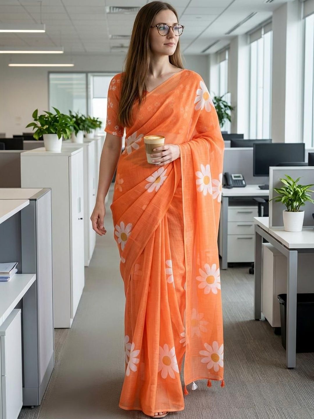 STYLE MODA Floral Designer Saree