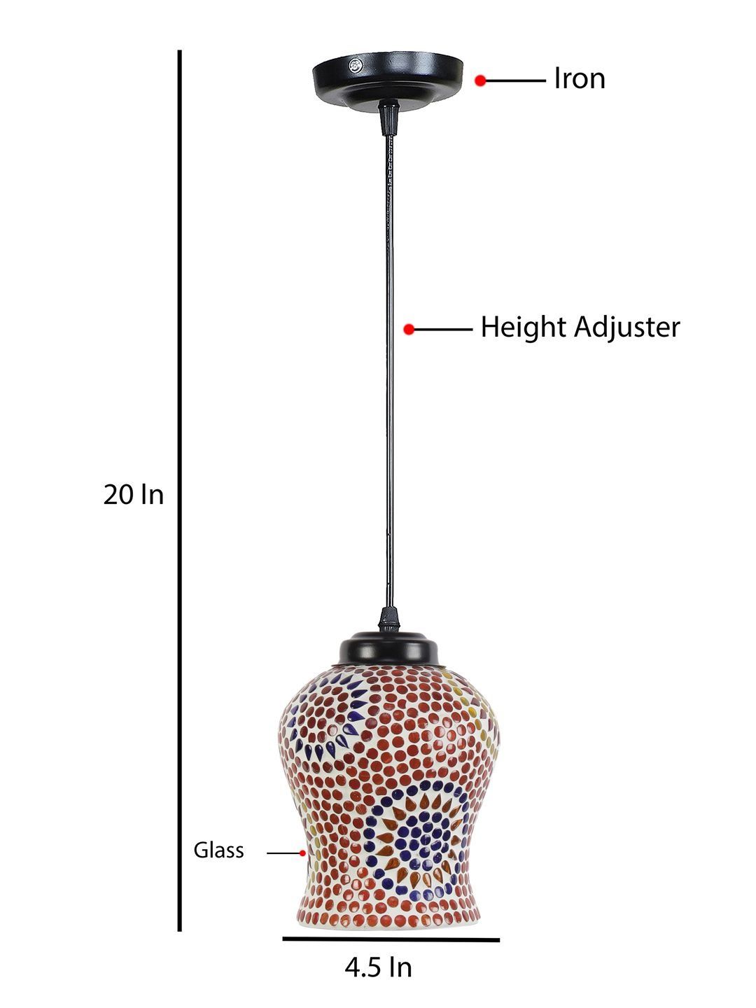 Aura Multicoloured Glass Traditional Ceiling Lamp-image-22