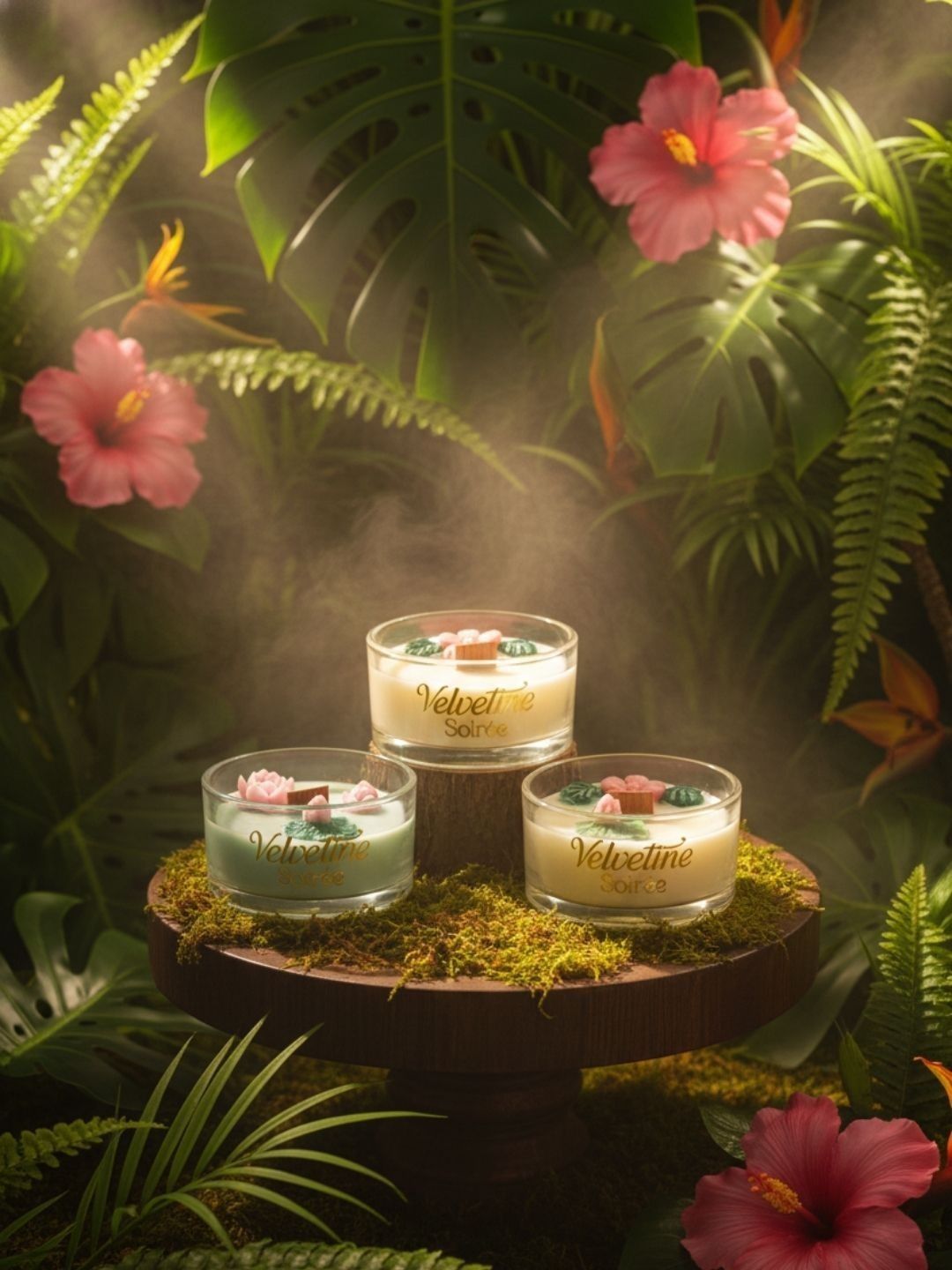 Velvetine Soiree Green & Cream-Coloured 4 pieces Jar Candle-image-39
