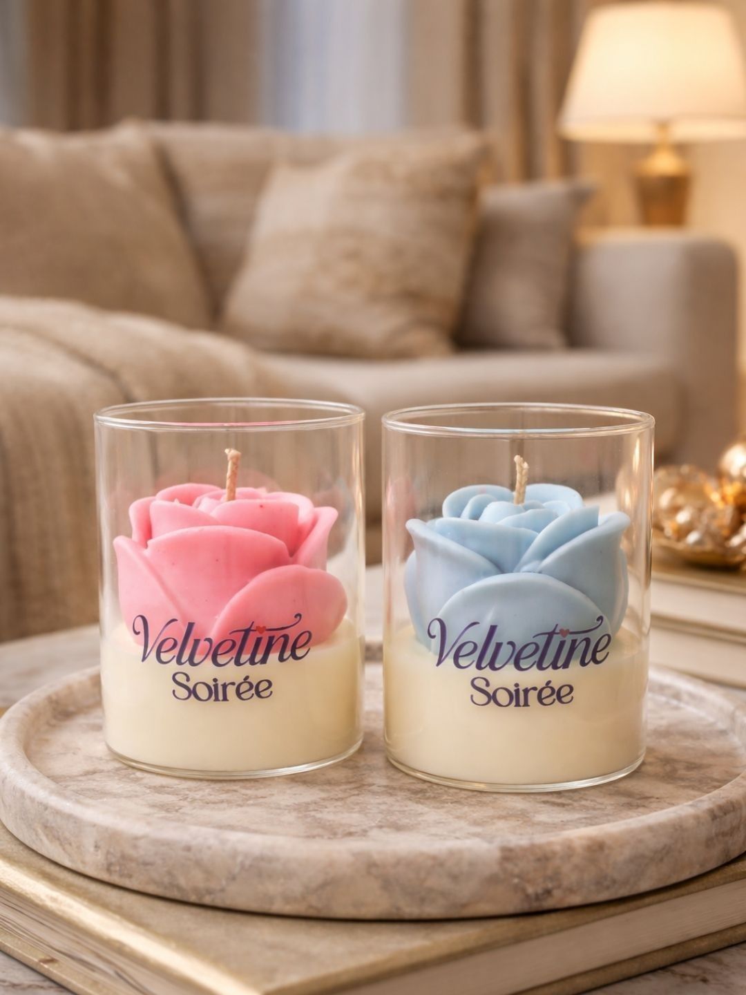 Velvetine Soiree Red & Pink 2 pieces Jar Candle-picture-43