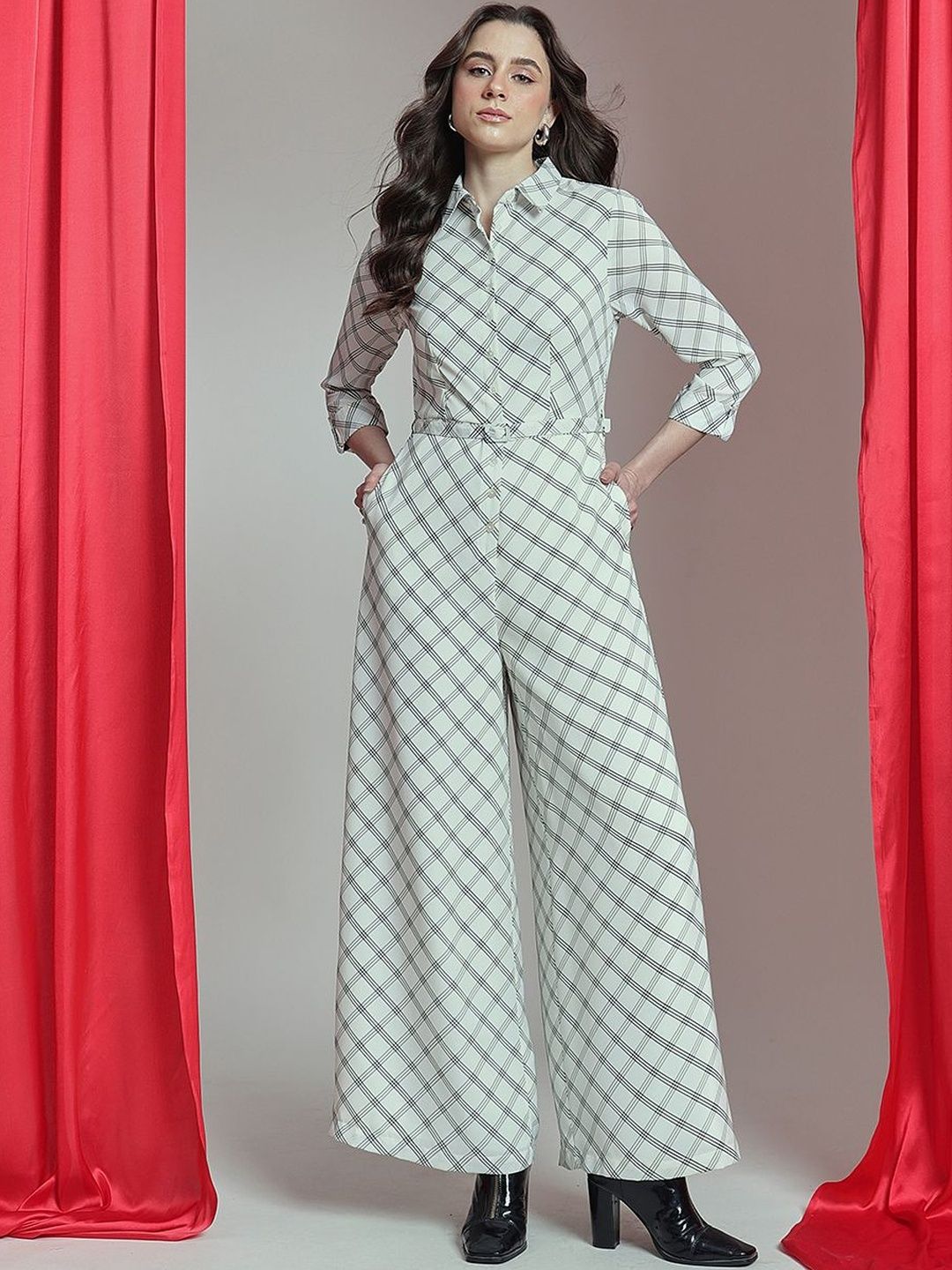 QUIERO Checked Basic Jumpsuit-picture-51