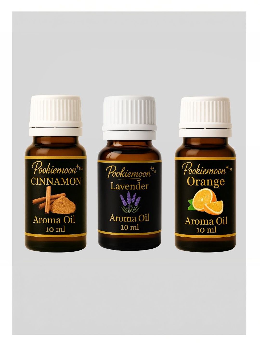 POOKIEMOON 3Pcs Brown Cinnamon Lavender & Orange Aroma Essential Oils - 10 ml Each-image-32