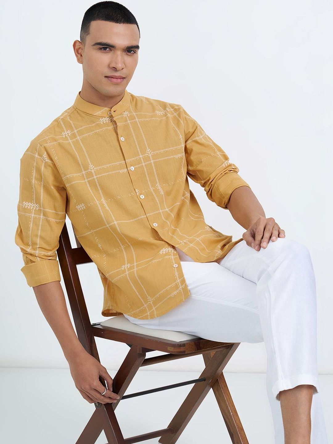 indus route by Pantaloons Men Printed Thread Work Kurta-picture-22