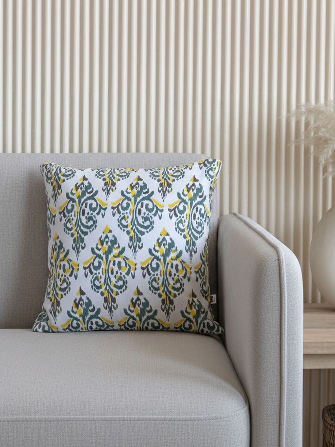 HOMEMONDE Yellow Geometric Square Cushion Covers-image-32