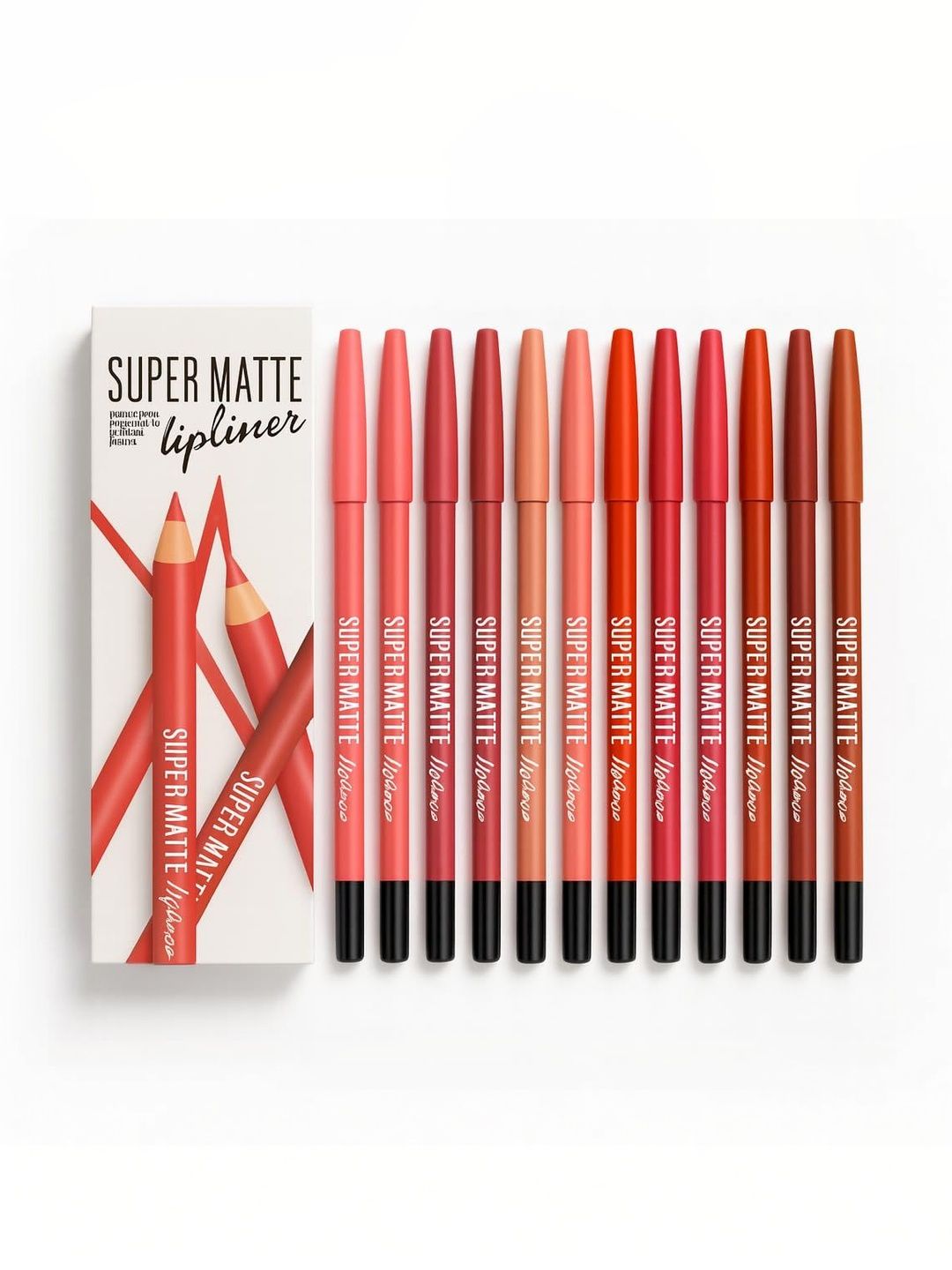 Adbeni Set Of 12 Super Matte Lip Liner - Red-image-25