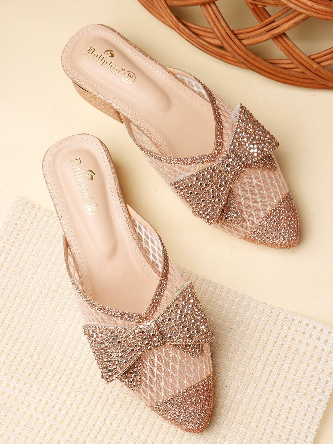 Dollphin Party Block Mules with Bows-picture-35
