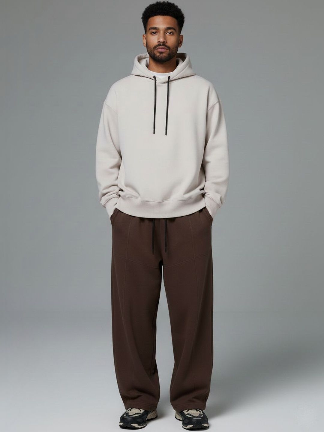 CORNERKICK Men Mid Rise Baggy Track Pants-picture-14