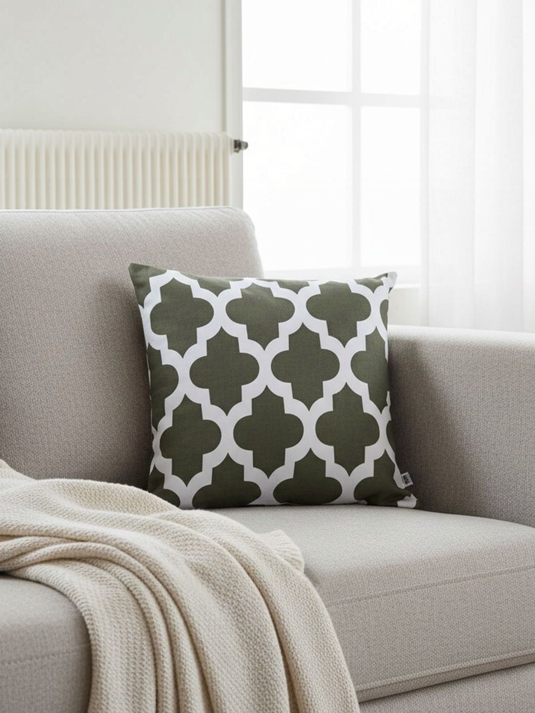 HOMEMONDE Grey Geometric Square Cushion Covers-picture-43