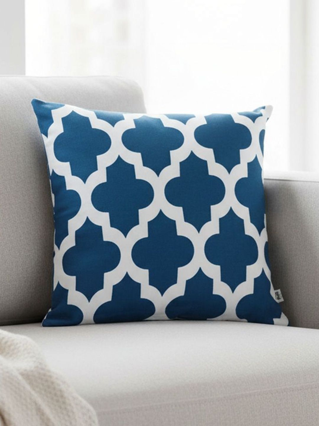 HOMEMONDE Blue Geometric Square Cushion Covers-image-23