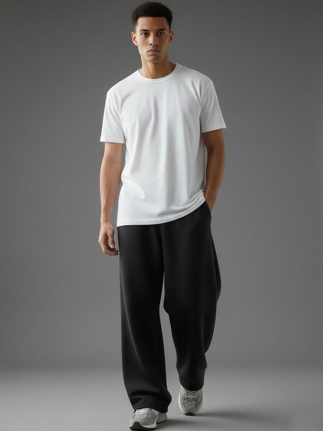CORNERKICK Men Mid Rise Baggy Track Pants-picture-15