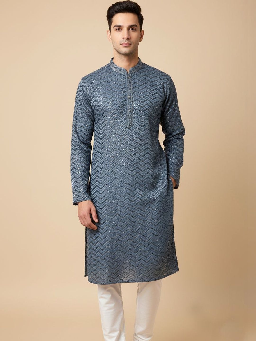 Bandidhari Fashion Men Ethnic Motifs Embroidered Sequinned Kurta-picture-10