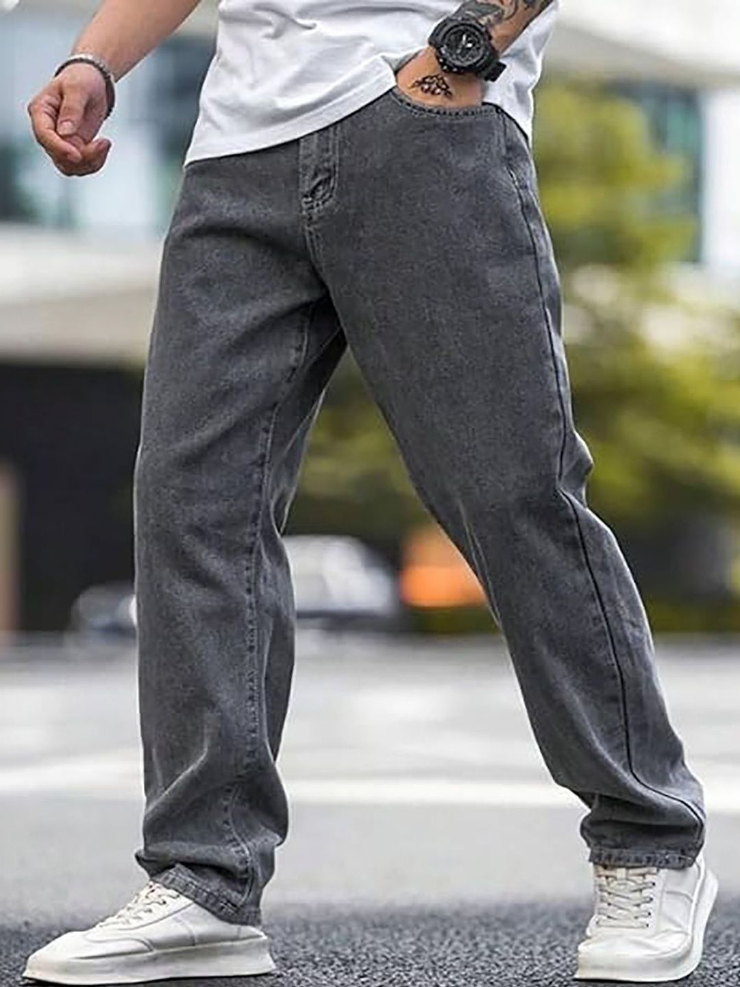 UNITED DENIM Men Loose Mid-Rise Light Fade Stretchable Jeans-picture-25