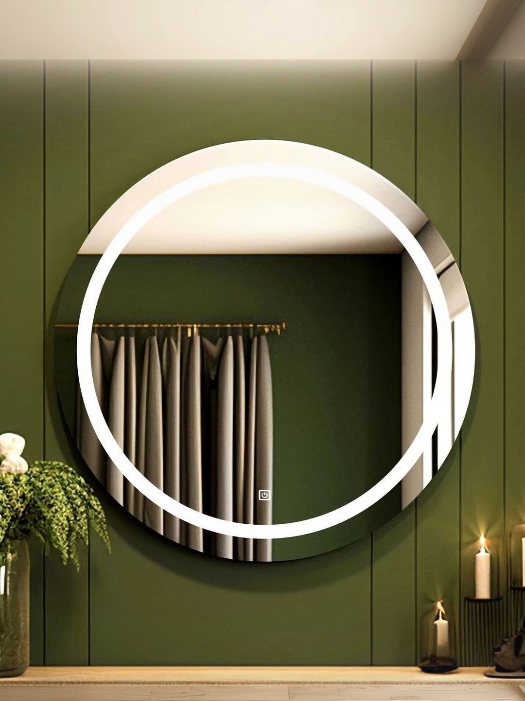 ARYAANSH White Round Vanity Mirror Touch Sensor Mirrors-picture-14
