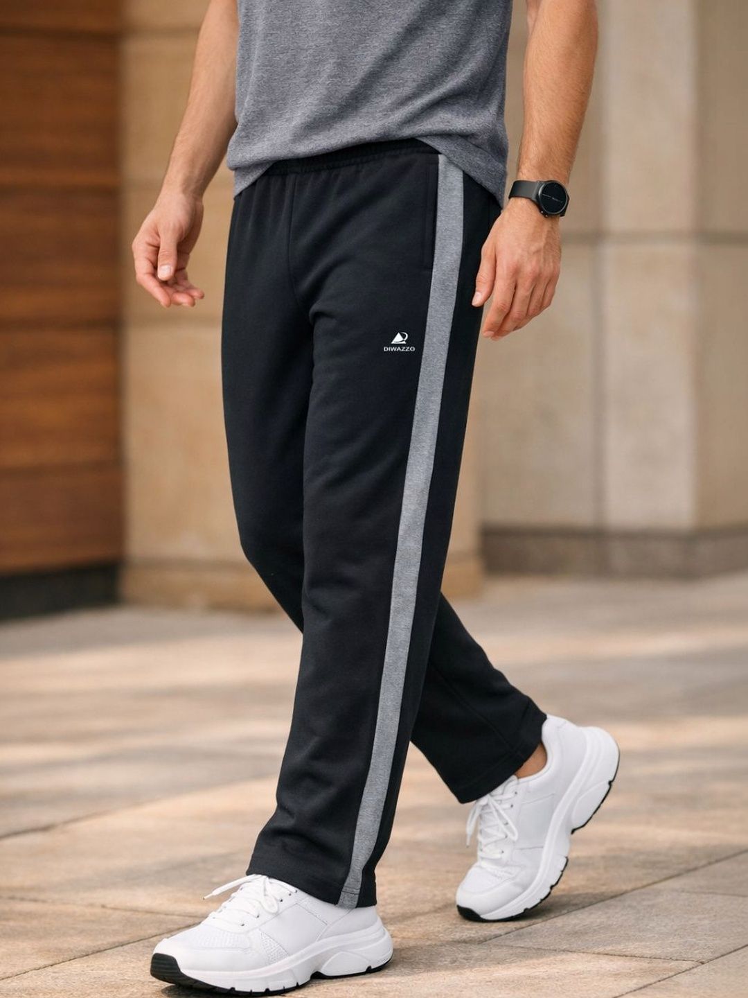 Diwazzon Cotton Mid-Rise Regular Track Pants-image-2