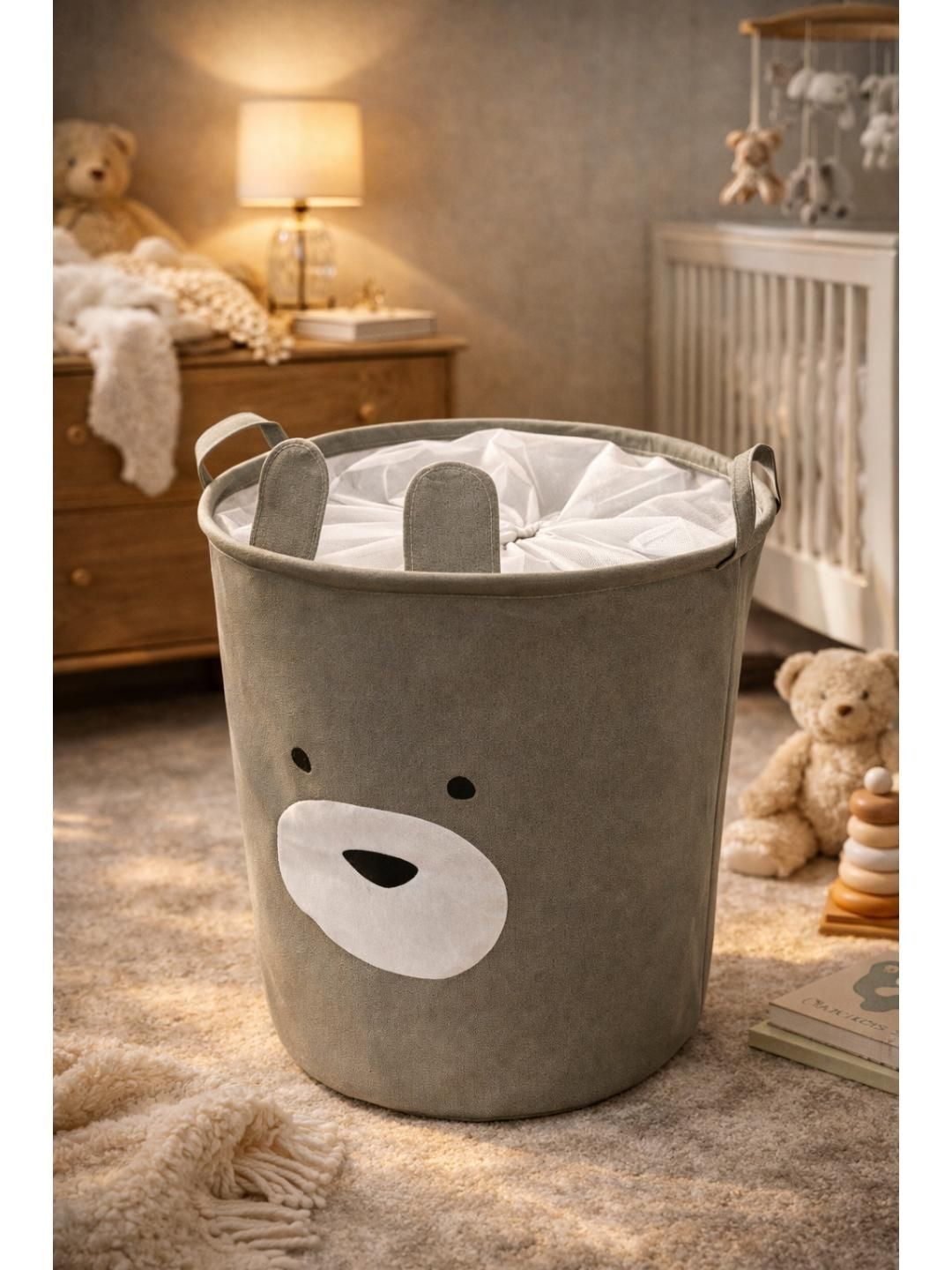 RUHANI HOMES Grey Round Shaped Laundry Bag-image-44