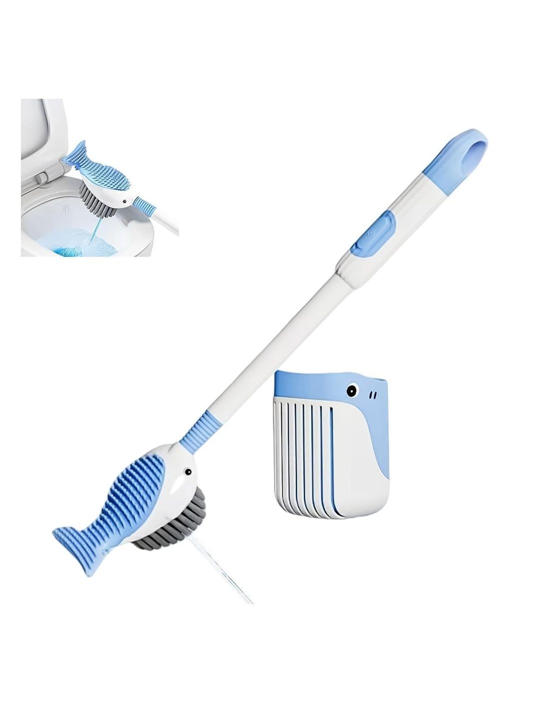 HASTHIP Blue & Blue Solid Plastic Toilet Brush Holder-image-19