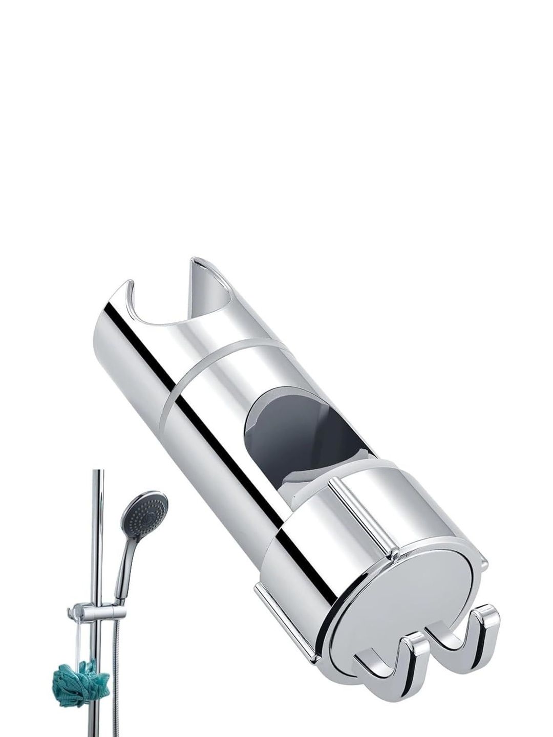 HASTHIP Silver-Toned & Silver-Toned Solid Plastic Shower Holder-image-13