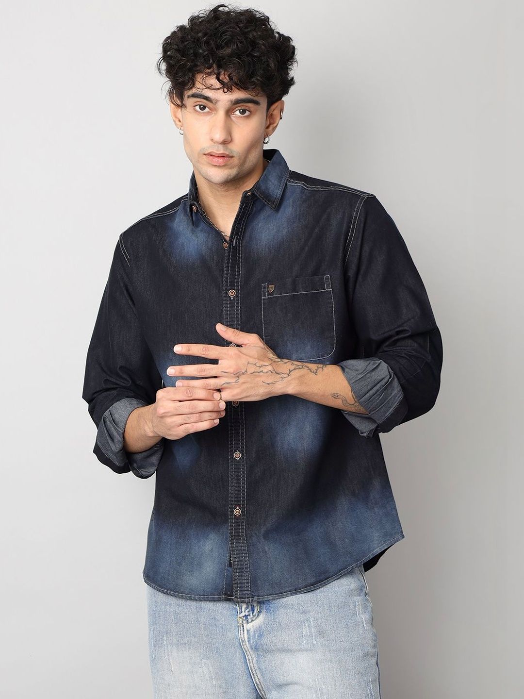 D Finish Men Smart Ombre Casual Shirt-picture-16