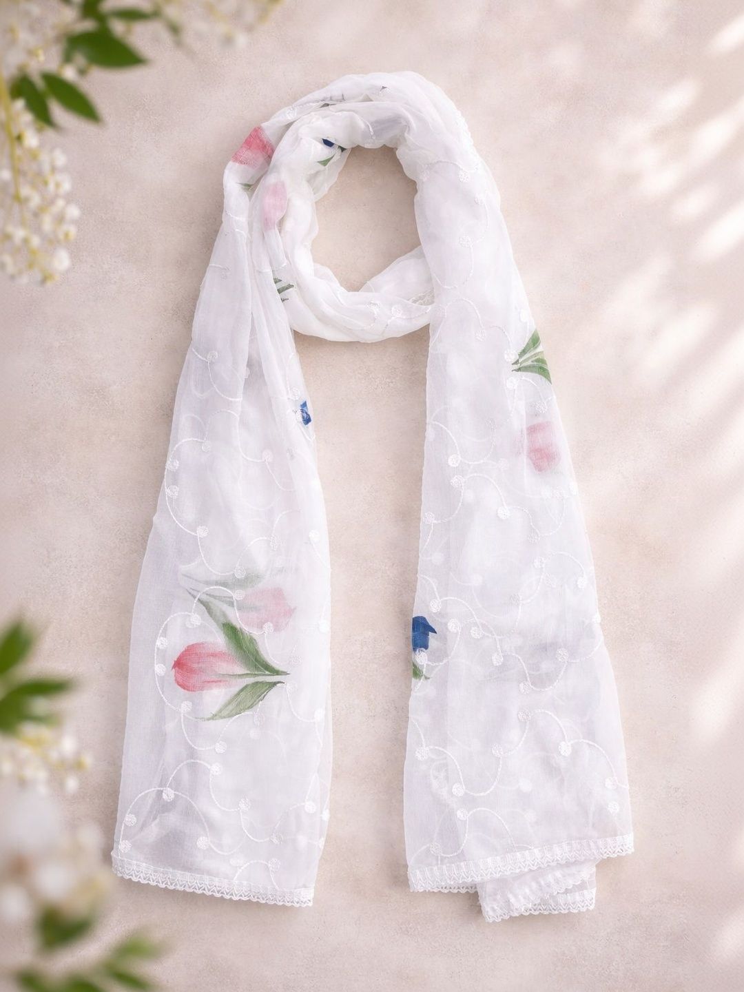 SAHINA DUPATTA Printed Dupatta with Thread Work-image-21