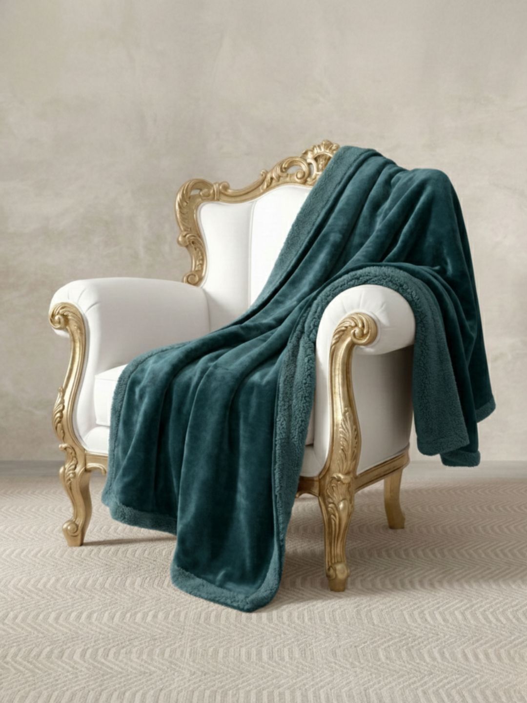 BED-SHEET.COM Olive Green & Teal AC Room 400 GSM Blanket-picture-40
