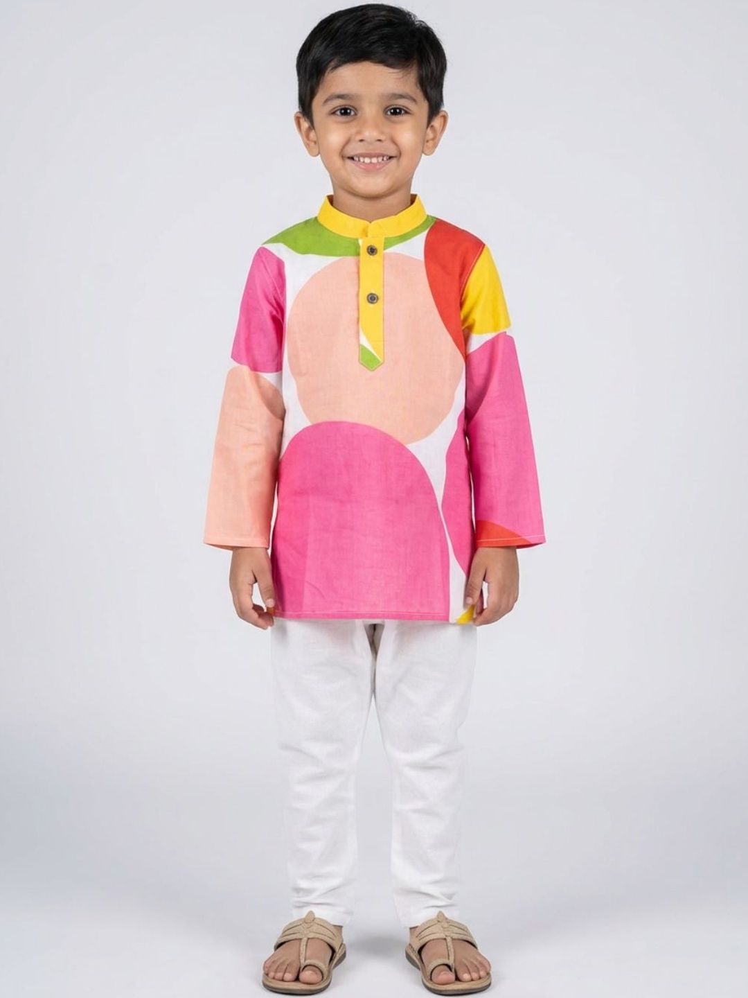 Biglilpeople Boys Printed Regular Pure Cotton Kurta with Pyjamas-picture-15