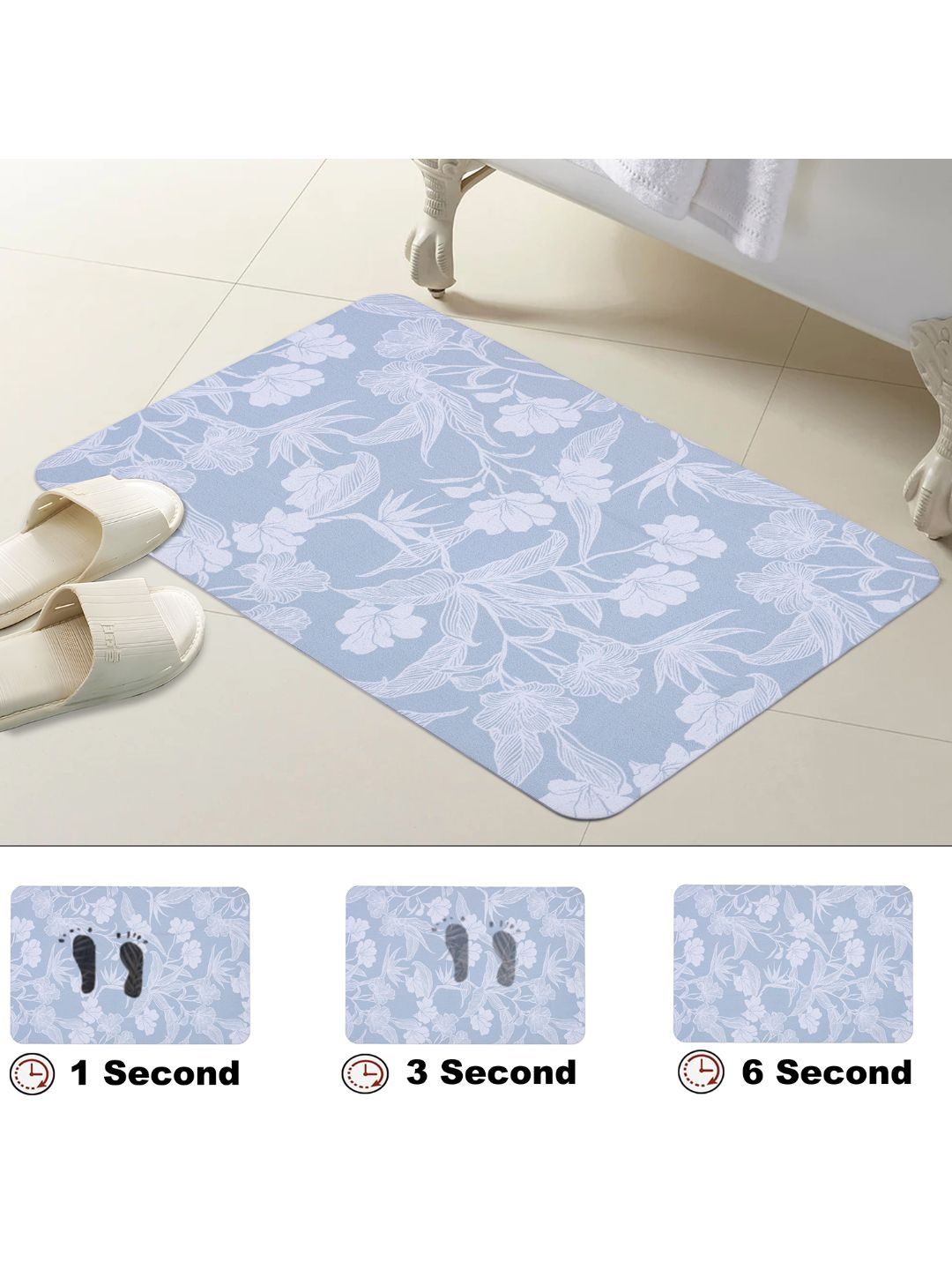 Aura Blue Printed Bath Rugs-picture-20